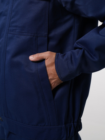 Костюм рабочий мужской №113 (куртка, брюки) темно-синий с васильковым (ЧЗ)