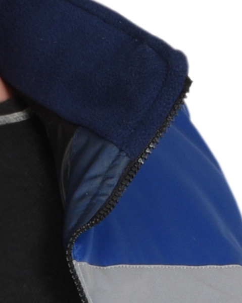 Жилет "ЭКСПРЕСС" с воротником стойка, синий с васильковым и  СОП 50 (ЧЗ)