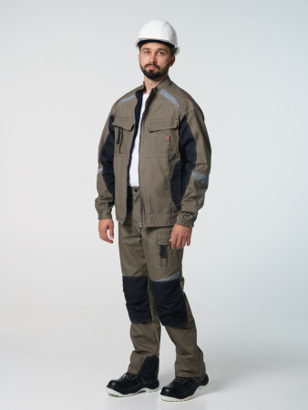 Куртка рабочая мужская №116 хаки, черный, ткань Канвас