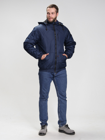 Куртка демисезонная Бомбер-Люкс (тк.Дюспо), т.синий (ЧЗ)