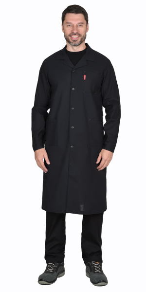 Халат х/б бязь, мужской тёмный  СИРИУС (ЧЗ)