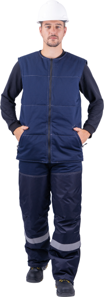 Костюм ПЕТРОЛЕУМ-2 зимний, куртка, полукомбинезон, жилет, т/синий