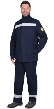 Костюм сварщика "ГЕРКУЛЕС" летний: куртка, брюки темно-синий и СОП (ЧЗ)