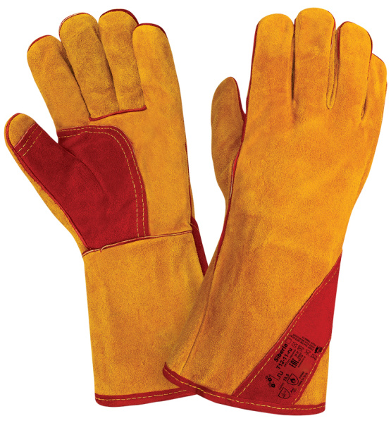 Краги RL4 спилковые с широким манжетом Т12-11-RU Siberia, р-р 10,5