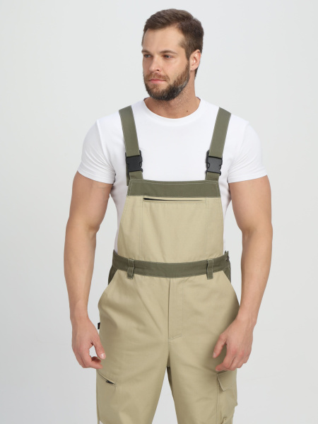 Полукомбинезон Челси CH (тк.Канвас,270), хаки/бежевый