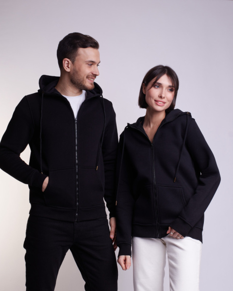 Толстовка (худи) на молнии ПЕТЛЯ темно-синяя