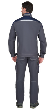 Куртка "ДЖЕТ" короткая, т.серая с синим ТА (ЧЗ)