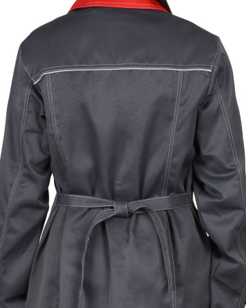 Халат "Флорида" женский серый с красным (ЧЗ)