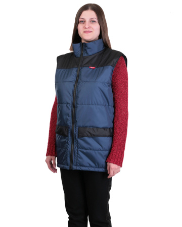Жилет "ЕВРОНИКА" утеплённый синий с черным  (ЧЗ)