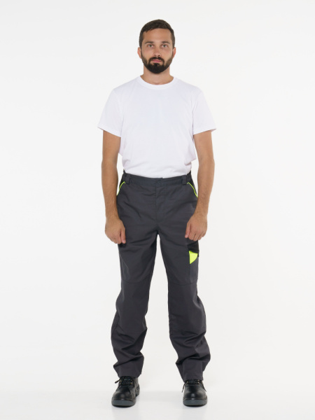 Брюки "ХОВАРД" :  темно-серые с черной и лимонной отд.