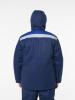 Куртка мужская зимняя Кур703 ткань Твил, цвет темно-синий с васильковым