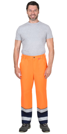 Брюки "Терминал-3-РОСС" оранжевые с темно-синим