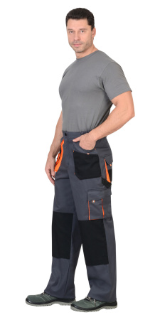 Брюки "МАНХЕТТЕН" т.серые с оранжевым и черным