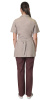 Костюм "ЛИРА" женский: блуза, брюки бежевый с шоколадным (ЧЗ)