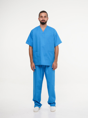 Костюм рабочий универсальный №104 (куртка, брюки) голубой, ткань смесовая