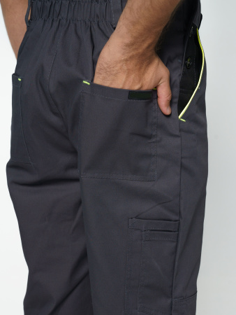 Полукомбинезон "ХОВАРД" :  темно-серый с черной и лимонной отд. (ЧЗ)