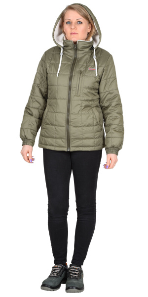 Куртка "ПРАГА-Люкс" женская,  оливковая  (ЧЗ)