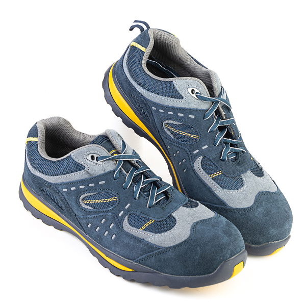 Полуботинки мод. 31 замша, резина, КП, синий/серый/желтый