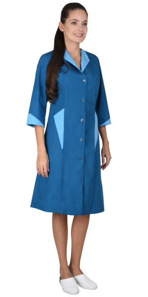 Халат "Марлен" женский морская волна с голубым (ЧЗ)